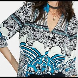 Express | The Portofino Shirt | Teal Floral